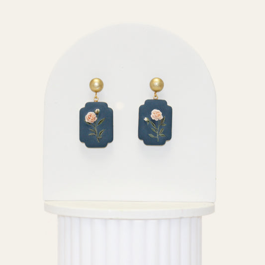 Vintage Rose Drop Earrings